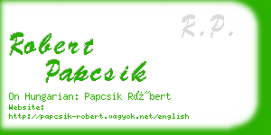 robert papcsik business card